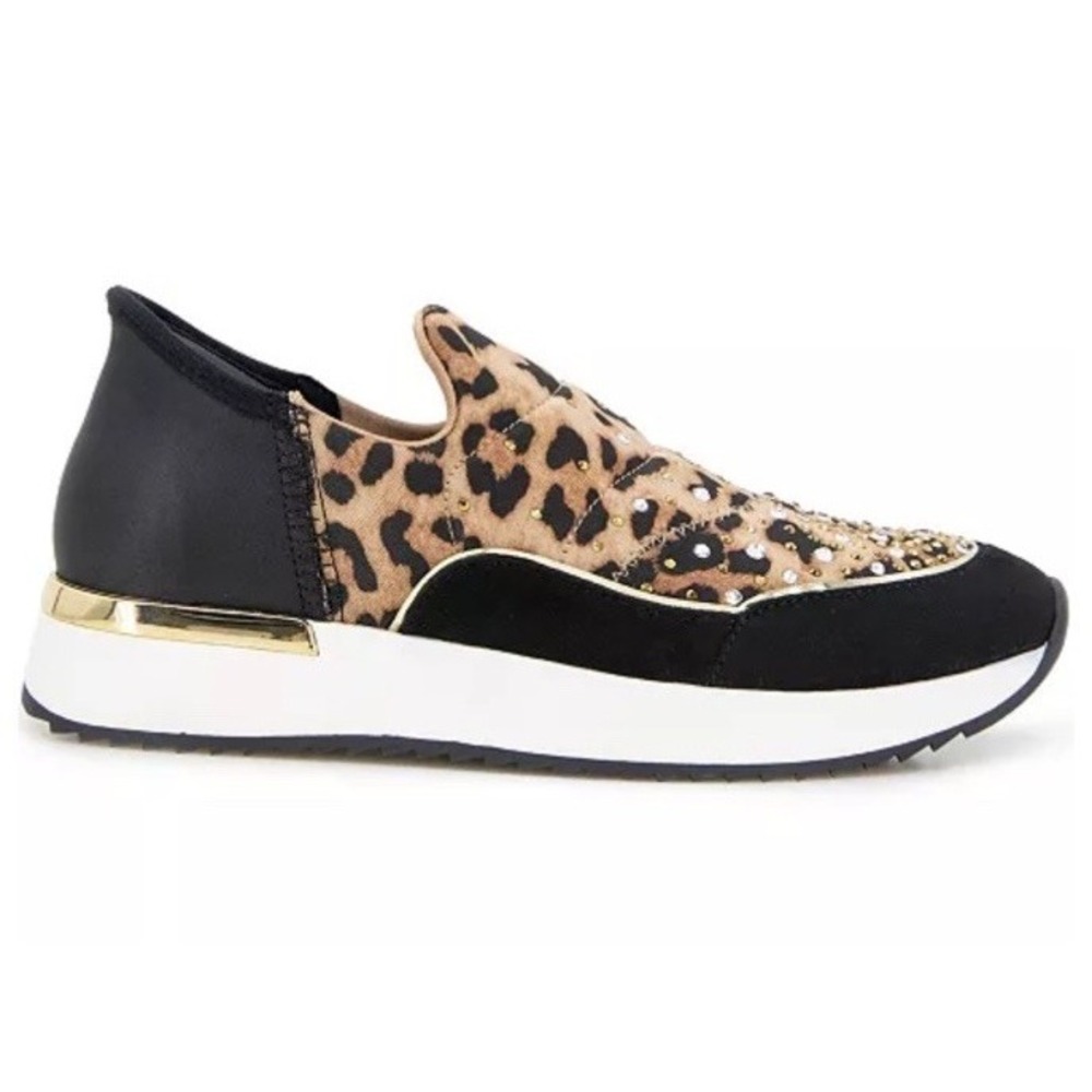 Kenneth Cole Reaction Women's Cameron Easy On Puff Sneakers LEOPARD SZ 5 M NIB